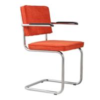 Zuiver Eetkamerstoel 'Ridge' Ribstof, kleur Oranje - thumbnail