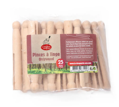 La Droguerie Écologique Wasknijpers - houten pins - 25st
