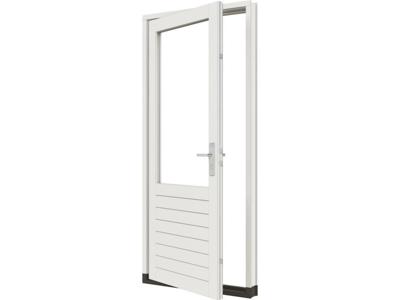 Trendhout Stapeldorpeldeur - linksdraaiend - 93x216,9 + kozijn 103,8x226,3 cm - wit (incl. DTS en deurbeslag)- - Hout- Trendhout
