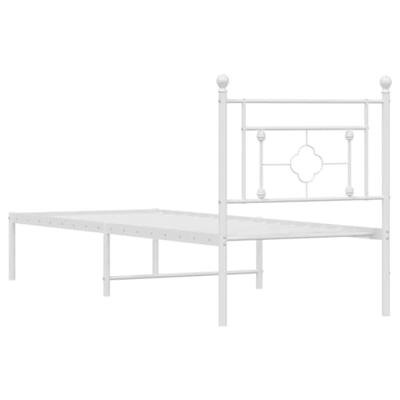 Bedframe met hoofdbord metaal wit 80x200 cm Bedframe met hoofdbord metaal wit 80x200 cm