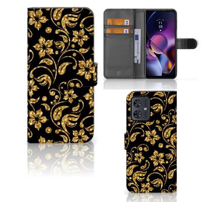 Motorola Moto G54 Hoesje Gouden Bloemen Motorola Moto G54 Hoesje Gouden Bloemen