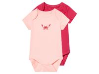 lupilu 2 Baby rompers (Donkerroze/roze, 62-68) - thumbnail