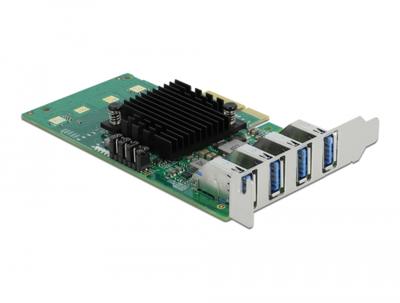 Delock 89048 PCI Express x4-kaart naar 4 x externe USB 3.0 Quad Channel - Low Profile Form Factor - thumbnail