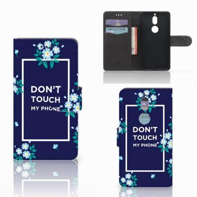 Nokia 7 Portemonnee Hoesje Flowers Blue DTMP Nokia 7 Portemonnee Hoesje Flowers Blue DTMP
