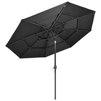 Parasol 3-laags met aluminium paal 3 m antracietkleurig - thumbnail