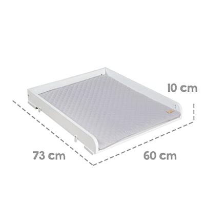 Verschoontafel - ROBA - Voor wasmachine - Inclusief grijze 'Roba Style' matras - Wit hout