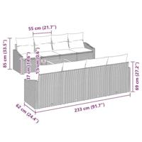 Tuinbankenset met opslag 9 pcs Zwart poly rattan - thumbnail
