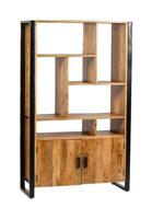 Livingfurn Wandkast 'Nairobi' Mangohout en staal, 180 x 110cm - thumbnail