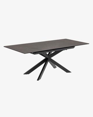 Kave Home Uitschuifbare Eettafel 'Atminda' Keramiek, 160-210 x 90cm, kleur zwart Kave Home Uitschuifbare Eettafel 'Atminda' Keramiek, 160-210 x 90cm, kleur zwart
