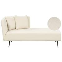 Beliani - RIOM - Chaise longue - Wit - Linkszijdig - Bouclé - thumbnail