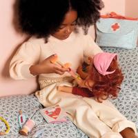 Prachtige 32 cm stylingpop DJECO paars - thumbnail