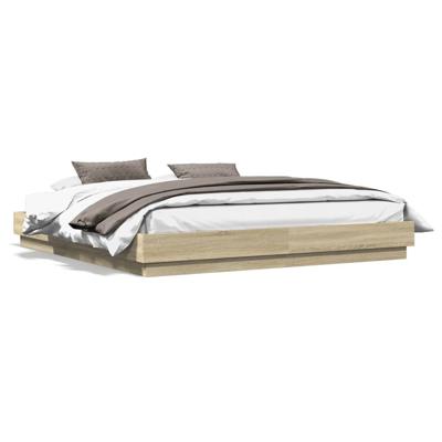 Bedframe bewerkt hout sonoma eikenkleurig 180x200 cm - thumbnail