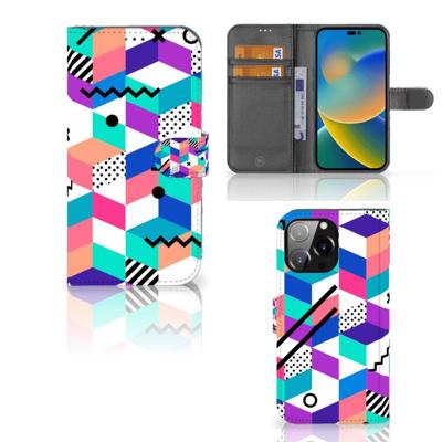 iPhone 14 Pro Max | Book Case | Blokken Kleurrijk