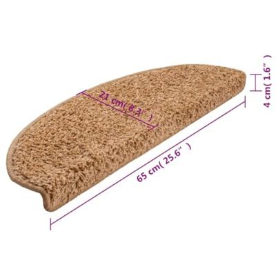 Trapmatten 15 st 65x21x4 cm Beige Halfrond Groot
