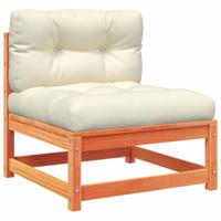 6-delige Loungeset met kussens massief grenenhout wasbruin - thumbnail