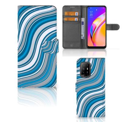 OPPO Reno5 Z | A94 5G | Telefoon Hoesje | Waves Blue | Portemonnee hoesje
