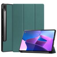 Lunso - Lenovo Tab P12 Pro - Tri-Fold Bookcase hoes - Groen - thumbnail