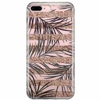 iPhone 8 Plus/7 Plus transparant hoesje - Rose gold leaves - thumbnail