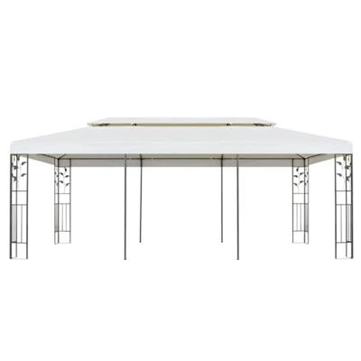 Prieel met dubbel dak 6x3 m wit