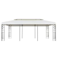 Prieel met dubbel dak 6x3 m wit - thumbnail