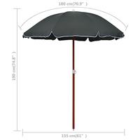 VidaXL Parasol met stalen paal 180 cm antracietkleurig - thumbnail