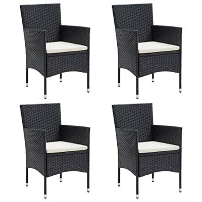 5-delige Tuinset met kussens zwart