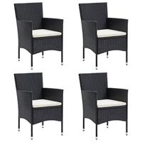 5-delige Tuinset met kussens zwart - thumbnail