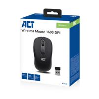 ACT draadloze muis, usb nano-ontvanger, 1600 dpi, zwart - thumbnail