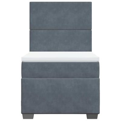 Boxspring met matras fluweel donkergrijs 90x200 cm