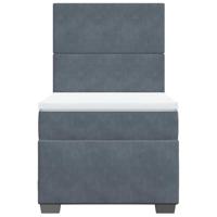 Boxspring met matras fluweel donkergrijs 90x200 cm - thumbnail