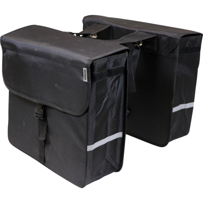 Edge dubbele fietstas luxe shopper 40 liter 38 x 40 x 14cm (2x) zwart