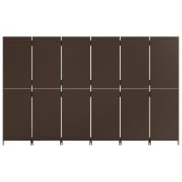 Kamerscherm 6 panelen poly rattan bruin - thumbnail