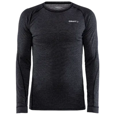 Craft Core Wool Merino LS Thermoshirt Heren Black Melange S Craft Core Wool Merino LS Thermoshirt Heren Black Melange S
