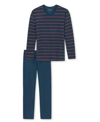 Schiesser Schiesser Pyjama 159622 heren blauw/rood