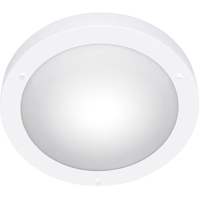 LED Plafondlamp - Badkamerlamp - Trion Condi - Opbouw Rond - Spatwaterdicht IP44 - E27 Fitting - Mat Wit Aluminium - Ø310mm