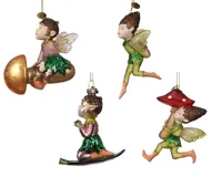 Kersthanger glas elfjes 7.5x3.1x10cm - 1 stuk - thumbnail