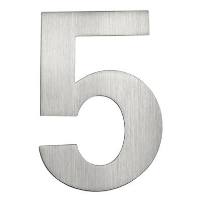 Huiscijfer 5 rvs mat 120 mm