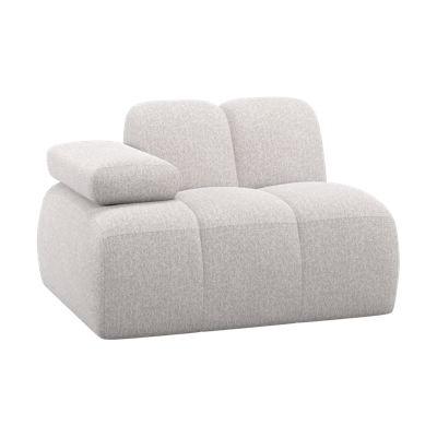 Woood Mojo 1-zits bank arm links bouclé Ecru Melange