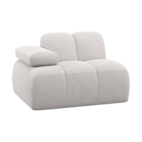 Woood Mojo 1-zits bank arm links bouclé Ecru Melange - thumbnail