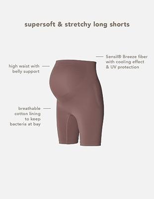 Noppies Niru Naadloze Sensil Zwangerschapsshort Hoog Lange Pijp Deep Taupe