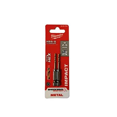 Milwaukee Shockwave metaalboor HSS-G Ti. 2.5mm (2st)