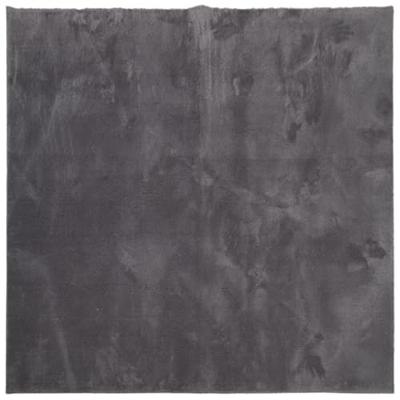 Vloerkleed HUARTE laagpolig zacht wasbaar 120x120 cm antraciet