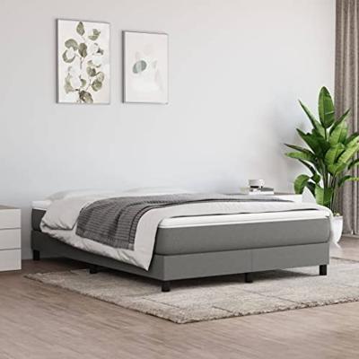 Boxspring bed stof donkergrijs 140x200 cm