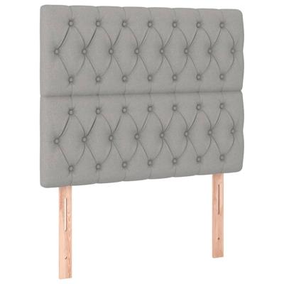 Boxspring met matras stof lichtgrijs 140x200 cm - thumbnail