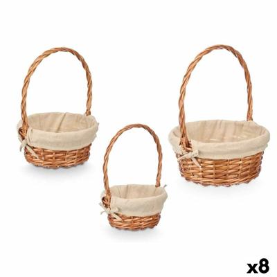Mandenset Kipit Natuurlijk Polyester Katoen vlechtwerk 3 Onderdelen (8 Stuks)