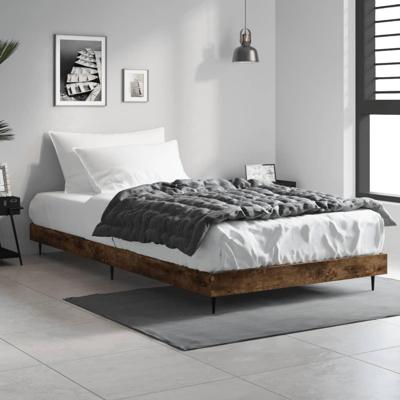 Bedframe bewerkt hout gerookt eikenkleurig 90x200 cm