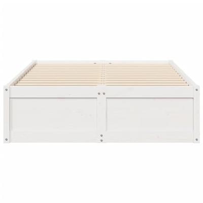 Bedframe zonder matras massief grenenhout wit 120x190 cm