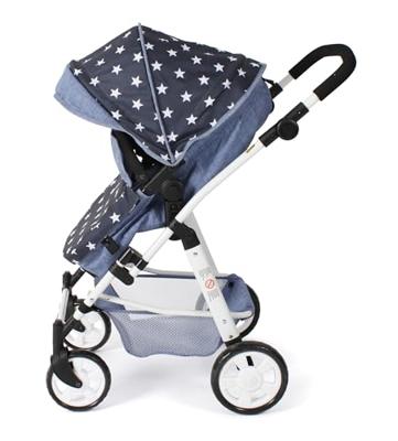 Combi-poppenwagen Nele - Stars Navy
