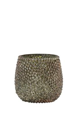 Light & Living theelichthouder glas emilio 10x10cm koper