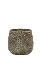 Light & Living theelichthouder glas emilio 10x10cm koper - thumbnail